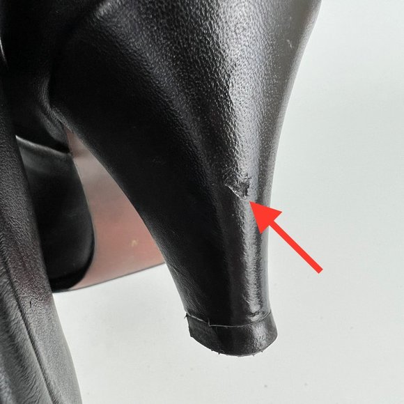 Joyce Vintage Womens Narrow Black Leather Tall Heeled Boots Vtg 80s size 7N - Picture 16 of 16